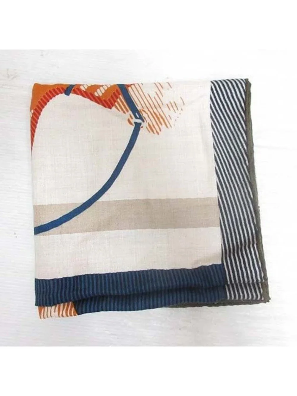 Hermes Carre 100 Horse Wear Scarf Shawl Cashmere Beige